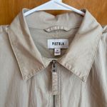 Pistola  Womens Zip Up Romper Short Sleeve‎ Drawstring Waist Casual Beige Photo 1