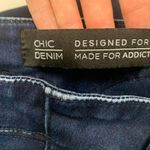 Chic Denim Womens Jeans Blue Size 14S Asha Corset Skinny Button Fly Distressed Photo 4