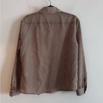 ZARA Striped Embroidered Beaded Shirt S Brown / Ecru Photo 5