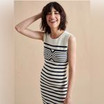 La Ligne Emmanuelle striped knit midi dress navy blue cream size XL Photo 1