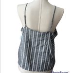 Abound  women black leo white stripe Linen Button Front Camisole Tank Top Sz XXL Photo 3