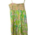 Lilly Pulitzer Vintage 1990s Smocked Tropical Print Hawaiian Midi Dress Photo 2