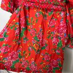 RHODE Resort red floral mini cotton dress with braided tie belt sz XS/S Photo 7