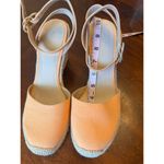Stuart Weitzman orange Espadrille Wedge Heel Pumps size 9.5 Photo 6