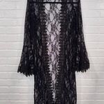 Polly & Esther Black Lace Robe/Cardigan with Bell Sleeves Photo 4