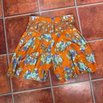 Elevenses Anthropologie Orange Floral Casual Shorts Photo 5