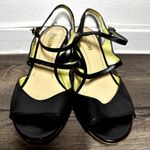 Pollini Patent Leather Sandals Strappy Open Toe Block Heel Buckle Strap 38 7.5 Black Photo 2