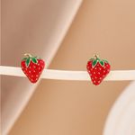 Strawberry Earrings Red Photo 2