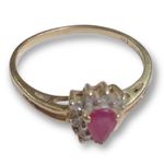Ruby 10K  Gold Ring Sz 8 Photo 2