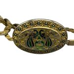 Vintage Gold Chain Belt Necklace Enamel Medallion Heavy 94g Statement Photo 1