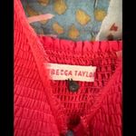 Rebecca Taylor 8 Coral Smocked-Top Sleeveless Dress Photo 12