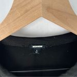 Monrow Black Stretch Tencel 3/4 Flare Sleeve Crewneck Mini Dress LBD Size S Photo 2