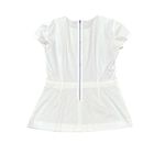 Theory  Carrian Stretch Cotton Peplum Short Sleeve Round Neck Top White S Photo 3