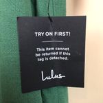 Lulus NWT  Women’s Off the Shoulder Cuffs Tie Kelly Green Shift Mini Dress Photo 8