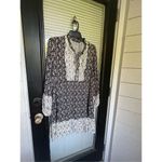 ZARA Long Sleeve Dress Peephole Tie Lightweight Black White Size L Photo 9