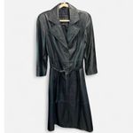 Vintage Winlit Butter Leather Belted Trench Coat Small Black Photo 7
