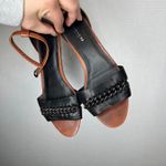 Coach Seabreeze Black Leather Chain Ankle Strap Flat Sandals Women Size 7 Photo 1