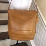 Coach VINTAGE Tribeca Camel Stained Glove Tanned Leather Duffle Shoulder Bag Photo 3