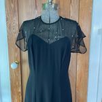 Vintage Positively Ellyn Sheer Elusion Pearl Sweetheart Bust Maxi Gown Sz M Black Size M Photo 3