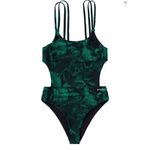 Mystic ‎ Jorun Cutout Swimsuit One Piece Women Women 38/8 Green Black Beach Photo 1