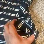 Banana Republic Black White Stripe Midi Dress Elastic Waist Side Pockets XS Photo 4