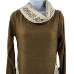 Altar'd State Cowl Neck Lace and Ruffle Accent Long Sleeve Sweater Dress Small Photo 2