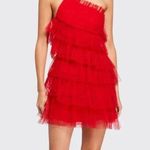 Alexis  Raina Tiered Tulle Halter Mini Dress Cherry Red Size M NWT Photo 0
