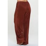 Gilli Cinnamon Satin Plisse Lettuce Hem Blouse & Flare Pant Set 1X NWT Photo 4