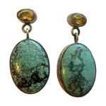 sterling silver turquoise and yellow topaz earrings Blue Photo 0