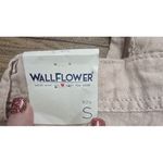 WallFlower Womens Overalls Shortalls Pink Linen‎ Rayon Blend Size Small Tan Photo 4