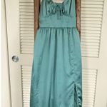 Slip Dress Green Midi Dress with Slit Size S Photo 0