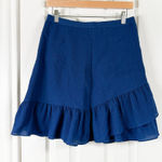 Banana Republic NWT  Factory Size 4 Blue Ruffle A Line Mini Skirt Flowy S… Photo 0