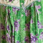 Shandar Nightgown Nursing‎ Breastfeeding Maxi Green Floral Sleepwear Pajamas Pjs Size M Photo 9