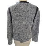 DKNY JEANS Viscos/Wool Blend Sweater Jacket Satin Lined Faux Leather Trim SzXL Black Size XL Photo 4