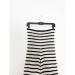 ZARA  Black White Knit Striped Wide Leg Pants Size Small High Rise Stretch Beach Photo 11
