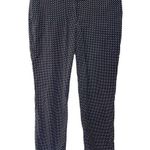 Gap Navy Blue Slim Cropped Polka Dot Flat Front Stretchy Trouser Pants Size 8 Photo 0