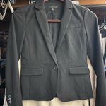 Ann Taylor NEW sz 0P petite One-Button Blazer in Seasonless Stretch solid black Photo 2