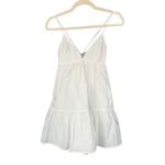 ZARA B8  White Mini Dress Tiered Ruffle Spaghetti Straps Summer Beach Size S Photo 4