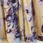 J.Jill  butter yellow blouse with purple flowers. Photo 6