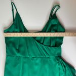 Lovers + Friends  Orchid‎ Dress Women's Large Green Wrap Cocktail Party V-Neck Photo 9