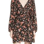A.L.C. Size 0 Carlo Floral Wrap Balloon Sleeve Mini Silk Dress Photo 1