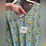 ASOS swimsuit kaftan coverup long maxi dress print shoulder cutout mint hearts Photo 2