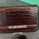 Brighton Vintage  Fold Over Purse in Brown Alligator and Black Leather Photo 4
