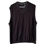 Vintage Claiborne Silk Blend Sleeveless Vest V Neck Sweater Preppy Timeless Sz L Black Size L Photo 0