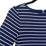 White House | Black Market WHBM Navy Blue White Striped Bell Sleeve Knee-length Shift Dress Photo 4