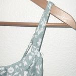 E & M  Juniors Green Floral Babydoll Smocked Back Adjustable Strap Tank Top Photo 4