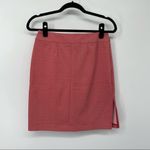 EXPRESS Red & White Mini Chevron Attached Belt Skirt Photo 4