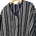 Anthropologie Sleeping on Snow Women’s One Size Blue White Poncho Cape Sweater Size L Photo 6