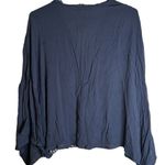 Coco + Jaimeson  Womens Blue Gauze Embroidered Kimono Blouse‎ Large NWT Buckle Photo 4