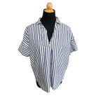 Madewell  Courier Button-Back Shirt in Stripe Mix XS Photo 5